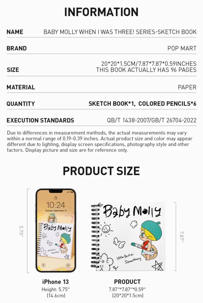 Baby Molly da jeg var tre!-serien – skissebok