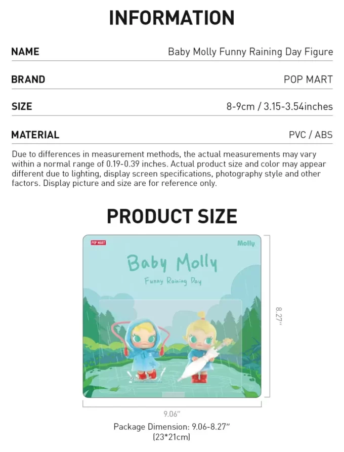 Baby Molly morsom regnværsfigur