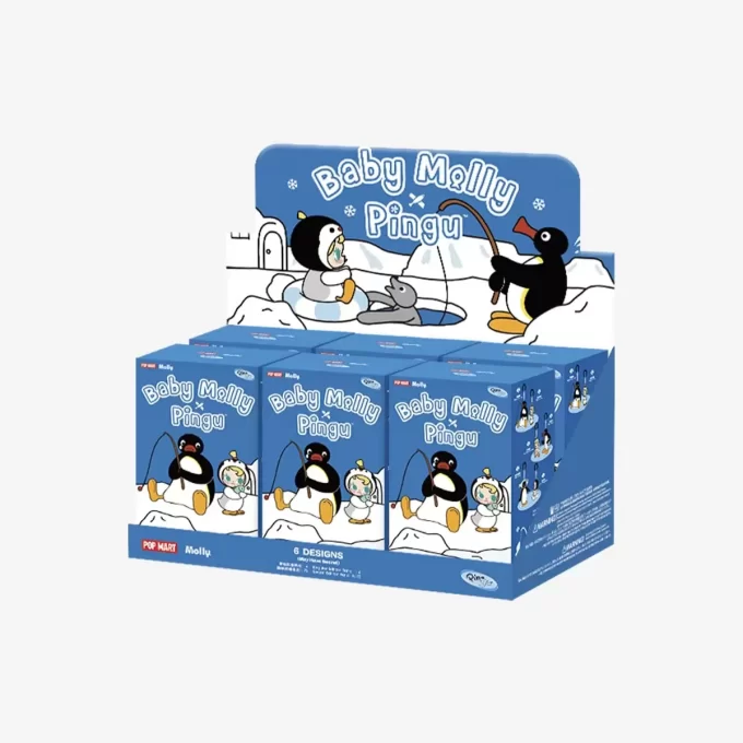Baby Molly × Pingu Happy Fishing-serien – vinylplysjanheng – blindboks