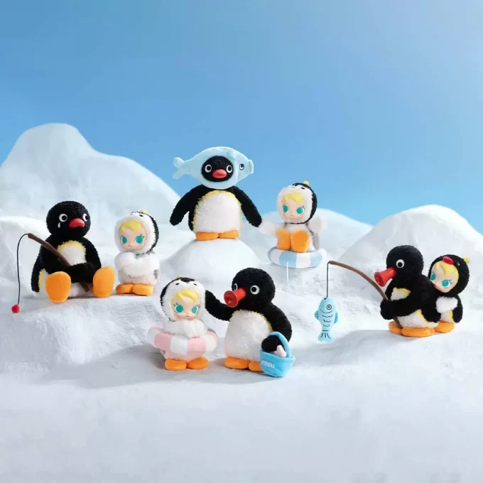 Baby Molly × Pingu Happy Fishing-serien – vinylplysjanheng – blindboks