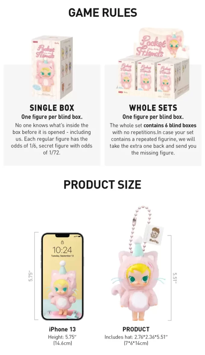 Baby Molly Pocket Friends-serien – Vinylplysj-anheng, blindboks