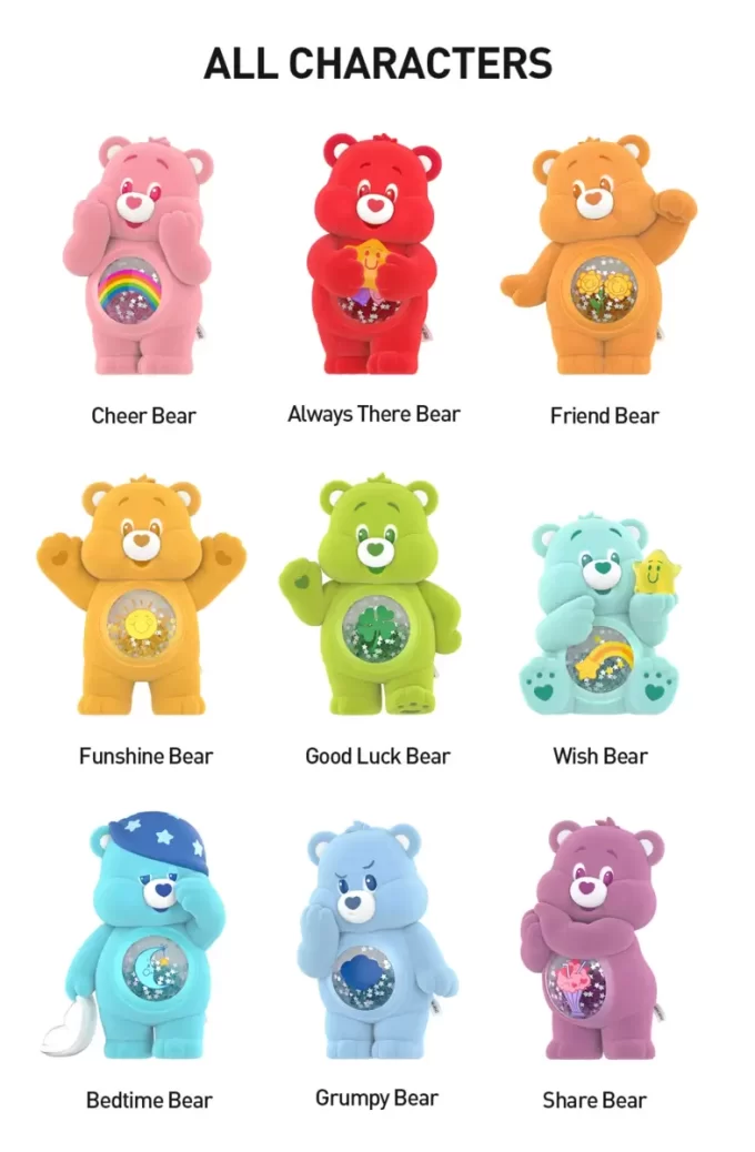 Care Bears fargerike klemmer-serien figurer