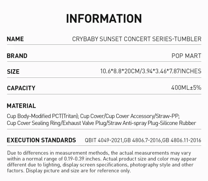 CRYBABY Sunset-konsertserie – Tumbler