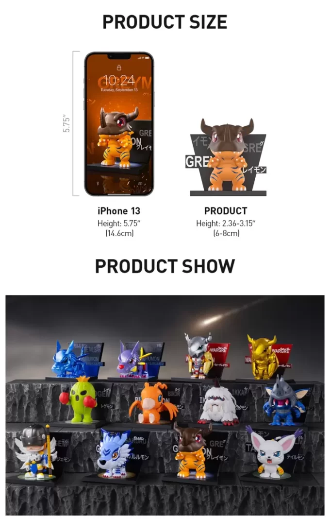 Digimon Adventure kjøleskapsmagnetseriefigurer