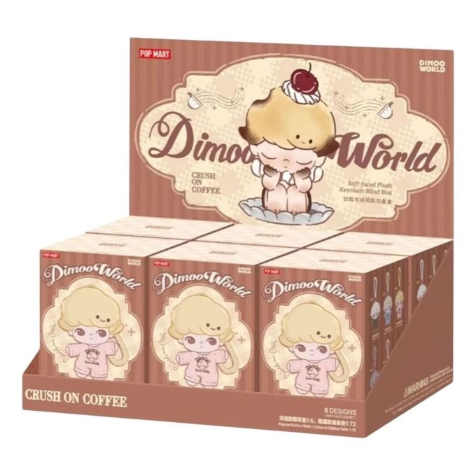 Dimoo Crush on Coffee Plysjnøkkelring Forseglet Etui (6 Blindbokser)