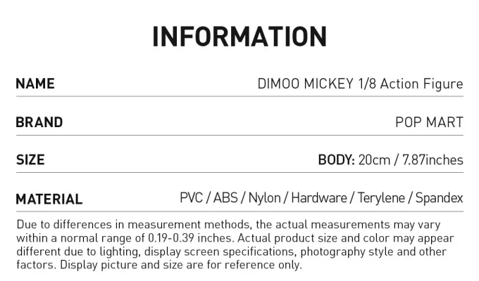 DIMOO MICKEY 1/8 actionfigur