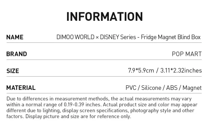 DIMOO WORLD × DISNEY-serien – kjøleskapsmagnet til blindboks