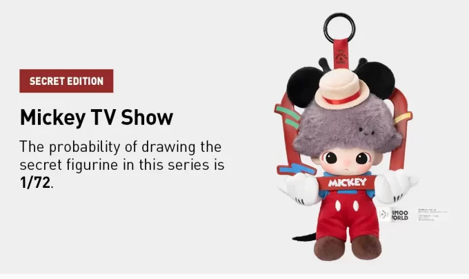 DIMOO WORLD × DISNEY-serien – vinylplysjnøkkelring – blindboks
