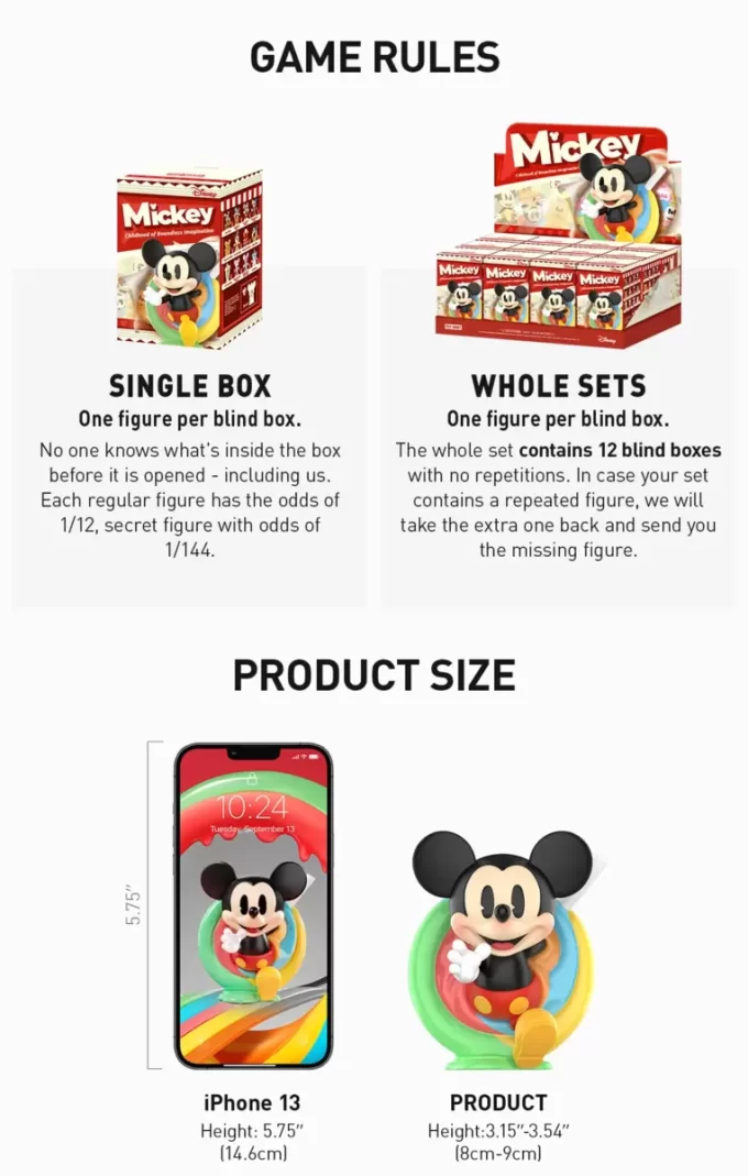 Disney Mickey Mouse-figurer fra Childhood of Boundless Imagination-serien