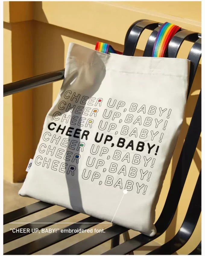 GRÅTBARN MUNTRE OPP, BABY!-SERIE – Lerretsveske