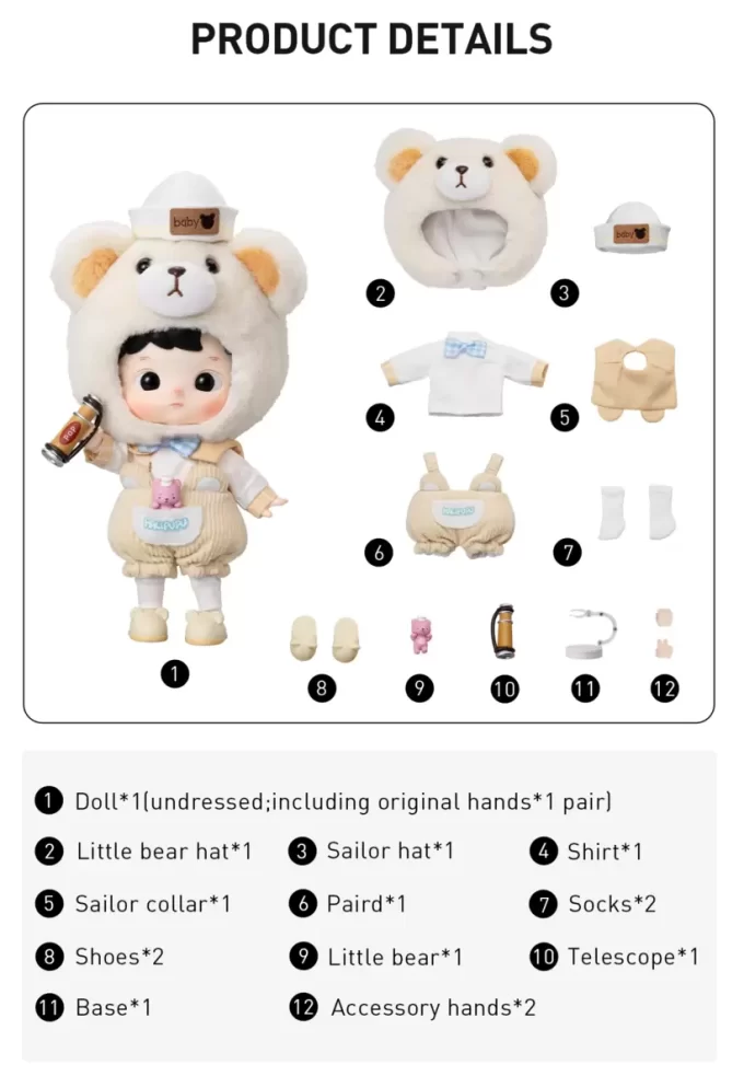 HACIPUPU Kaptein Bjørn Actionfigur