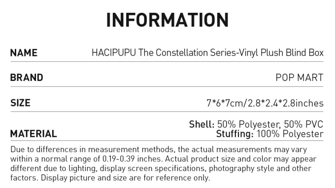 HACIPUPU Konstellasjonsserien – Vinylplysj-blindboks