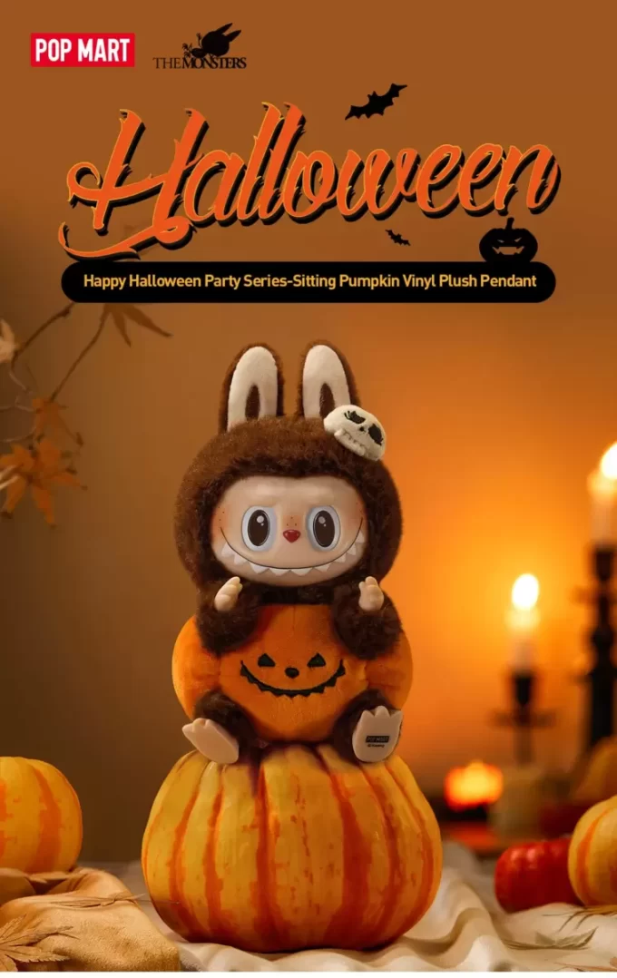 Happy Halloween Party-serien – Sittende gresskar vinylplysjanheng