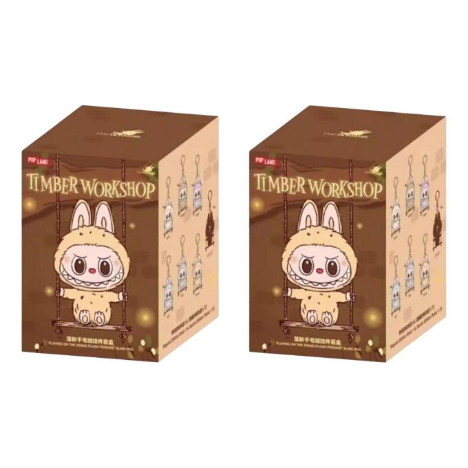 Labubu The Monsters Timber Workshop Playing on the Swing Pendant Pop Land Eksklusivt Forseglet Etui (2 Blindbokser)