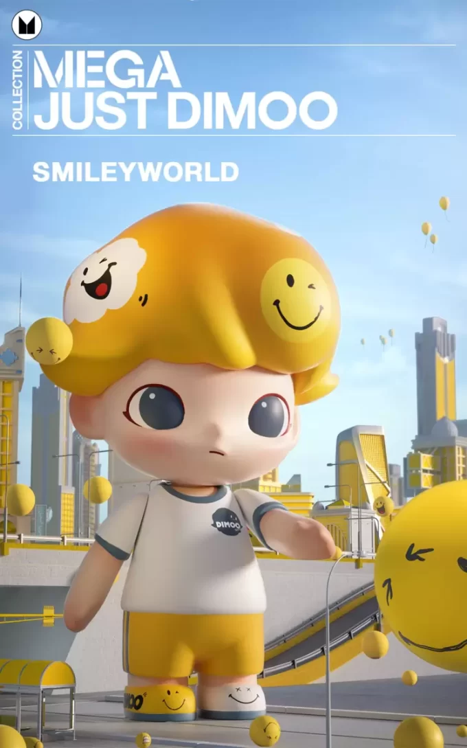 MEGA-KOLLEKSJON 1000 % JUST DIMOO × SmileyWorld