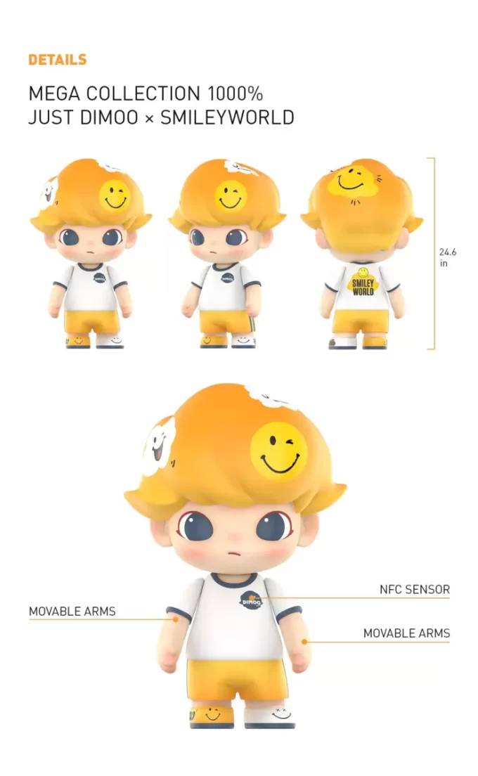 MEGA-KOLLEKSJON 1000 % JUST DIMOO × SmileyWorld
