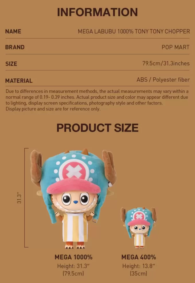 MEGA LABUBU 1000 % TONY TONY CHOPPER