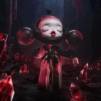 MEGA α SKULLPANDA 400 % rød krystall