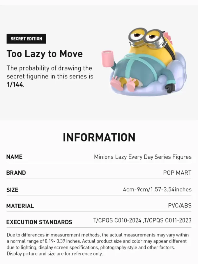 Minions Lazy Every Day-serien Figurer