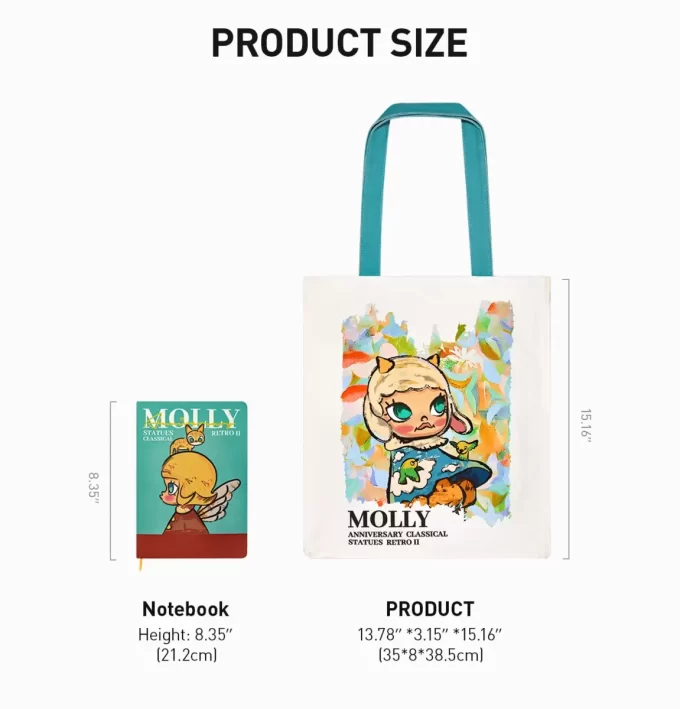 MOLLY jubileumsstatue klassisk retro 2-serie – lerretsveske