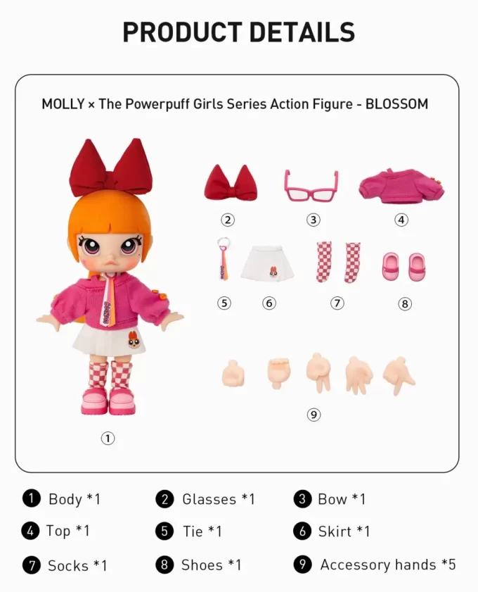 MOLLY × Powerpuff-jentene-serien actionfigur