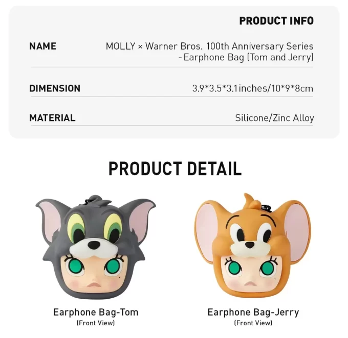 MOLLY X Warner Bros. 100-årsjubileumsserien – øretelefonveske (Tom og Jerry)