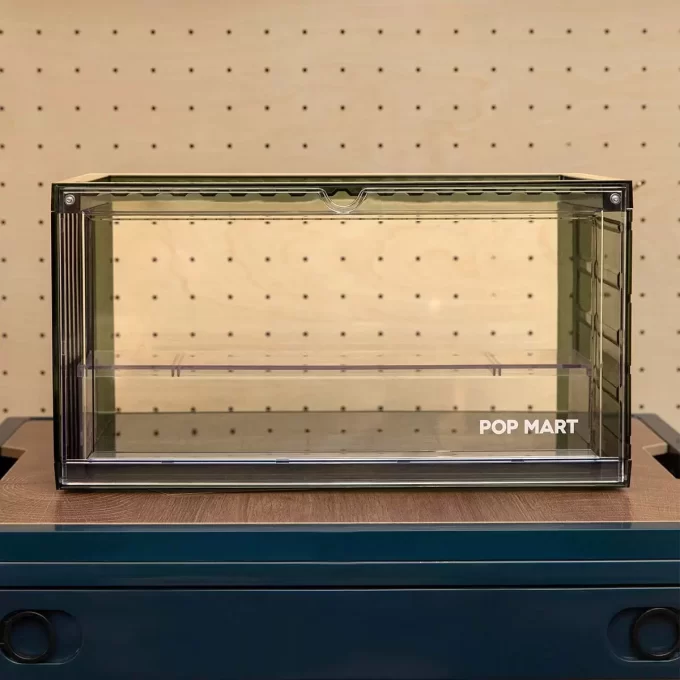 POP MART montert utstillingsbeholder (gjennomsiktig grønn)