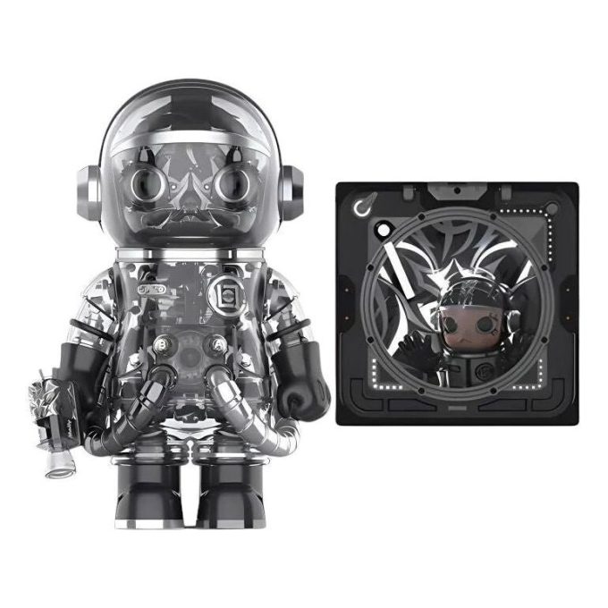 Pop Mart x CLOT Mega Space Molly Black Alienegra-sett 400 % + 3D stereoskopisk malerisett