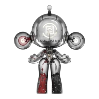 Pop Mart x Clot Skullpanda Mega Invincible Love Figur 1000%