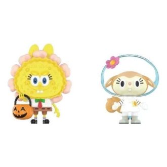 Pop Mart x SpongeBob Monsters Labubu &laquo;Jack O’Lantern og Sandy Cheeks x Pato&raquo;