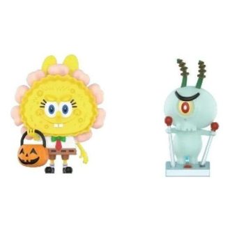 Pop Mart x SpongeBob Monstrene Labubu &laquo;Jack O’Lantern og Plankton x Tycoco&raquo;
