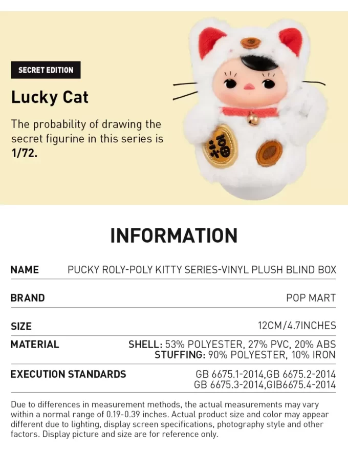 PUCKY Roly-Poly Kitty-serien – Vinylplysj-blindboks