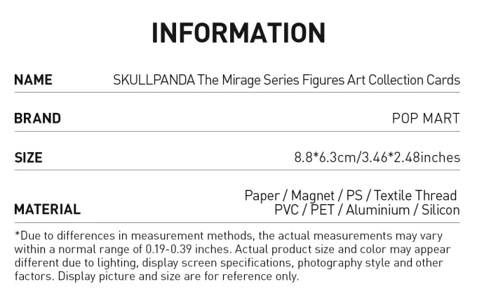 SKULLPANDA Mirage-serien Figurer Kunstsamlingskort