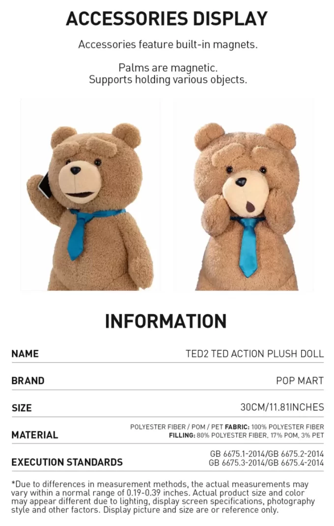 Ted2-ted action plysjfigur