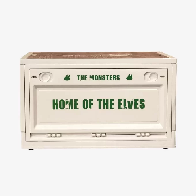 THE MONSTERS Home Of The Elves-serien – Oppbevaringsboks (hvit, grønn og blå)