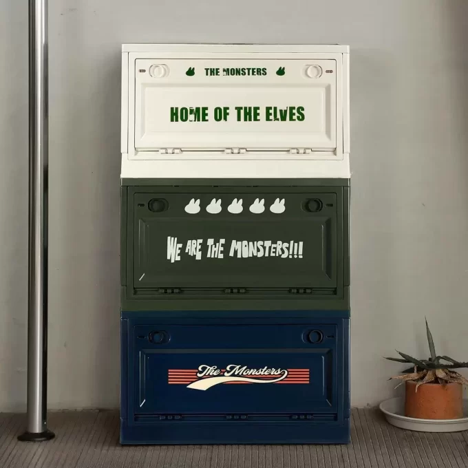 THE MONSTERS Home Of The Elves-serien – Oppbevaringsboks (hvit, grønn og blå)