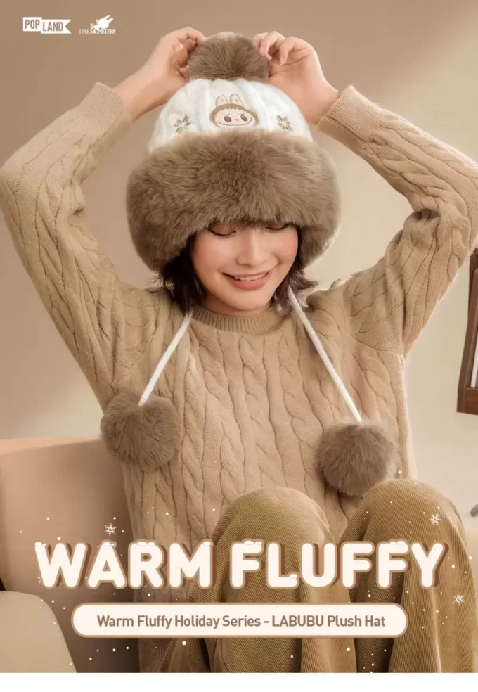 Varm, fluffy juleserie – LABUBU plysjlue