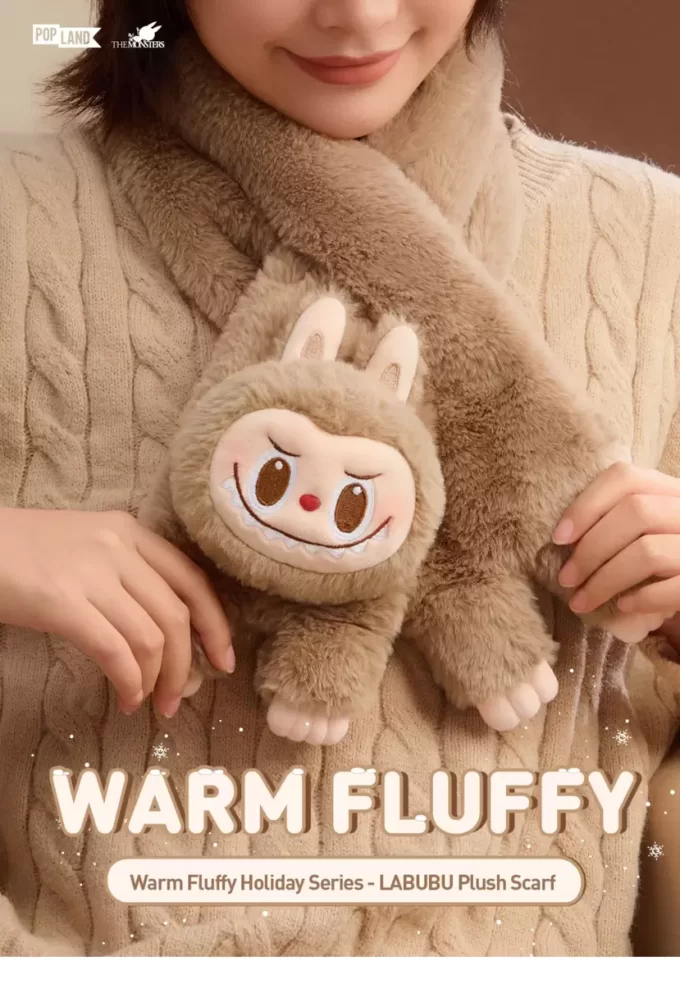 Varm, fluffy juleserie – LABUBU plysjskjerf